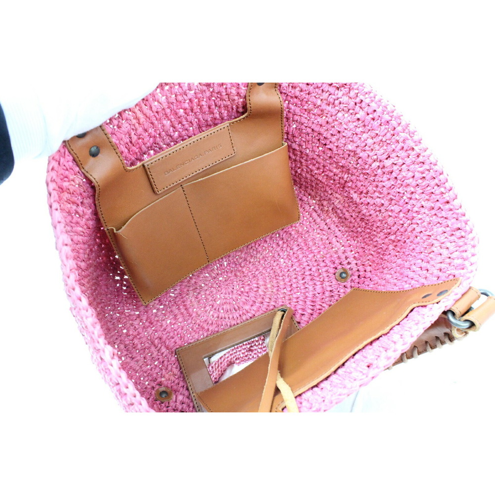 Balenciaga Bag Straw Basket Pink Raffia Summer - Picture 5 of 7